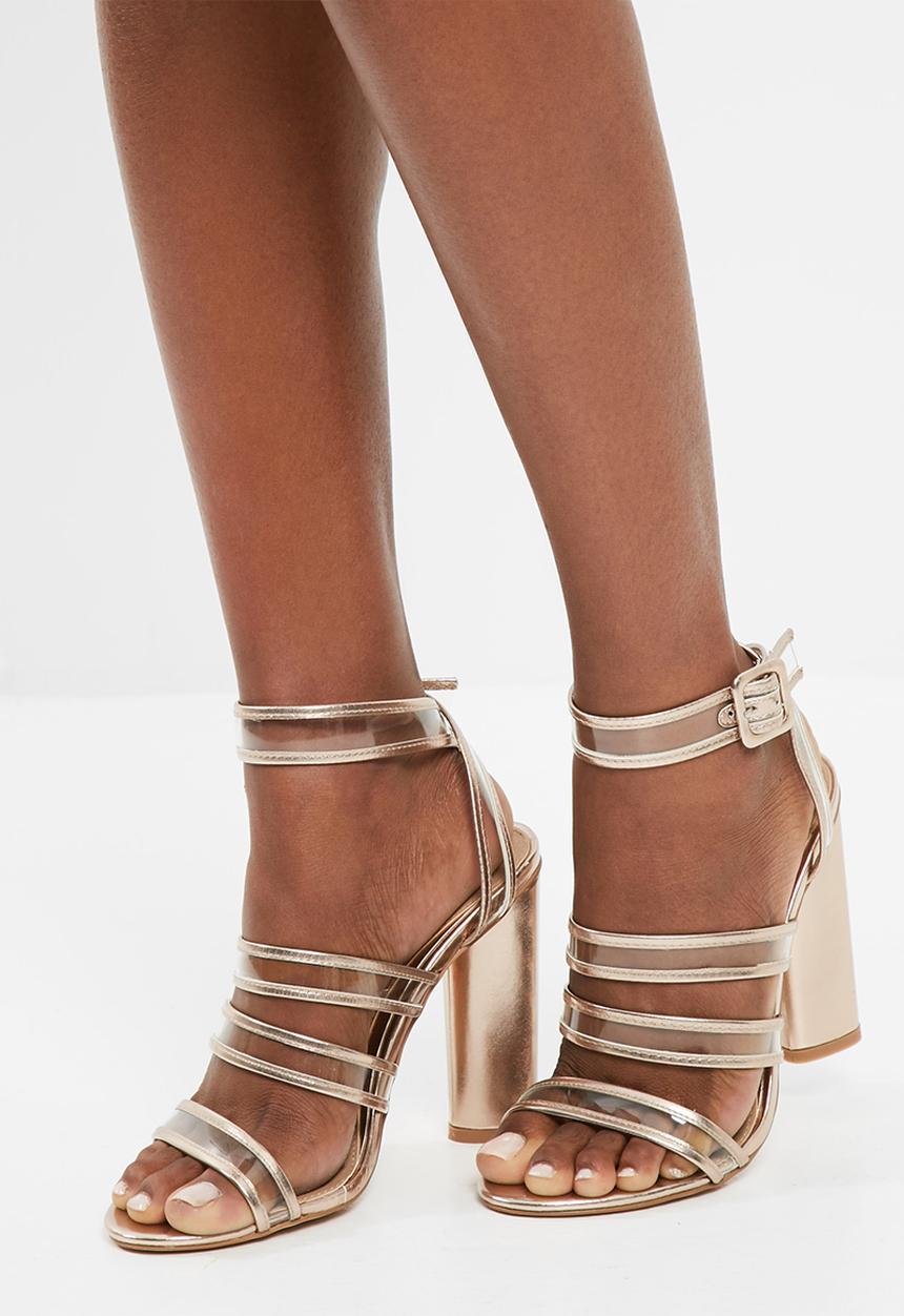 Missguided - Clear multi strap block heel