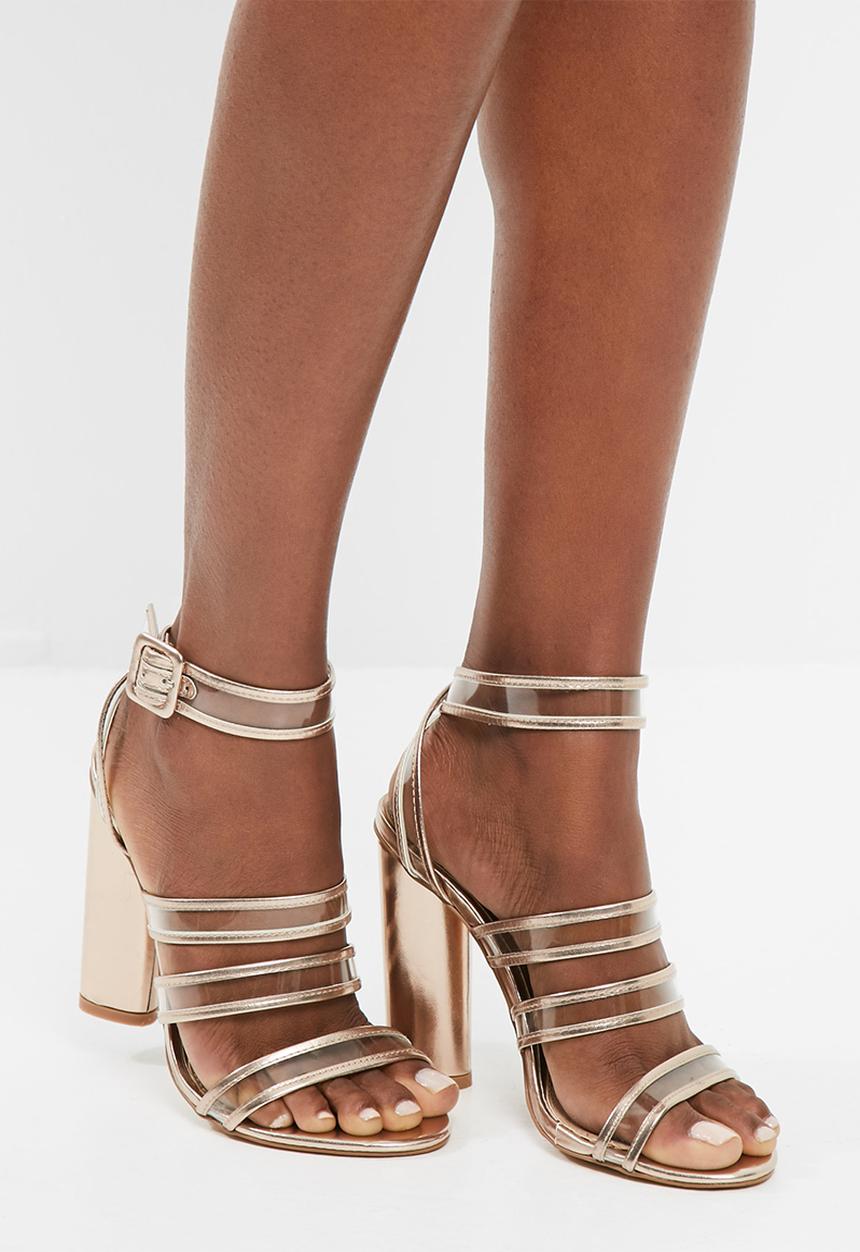 Missguided - Clear multi strap block heel