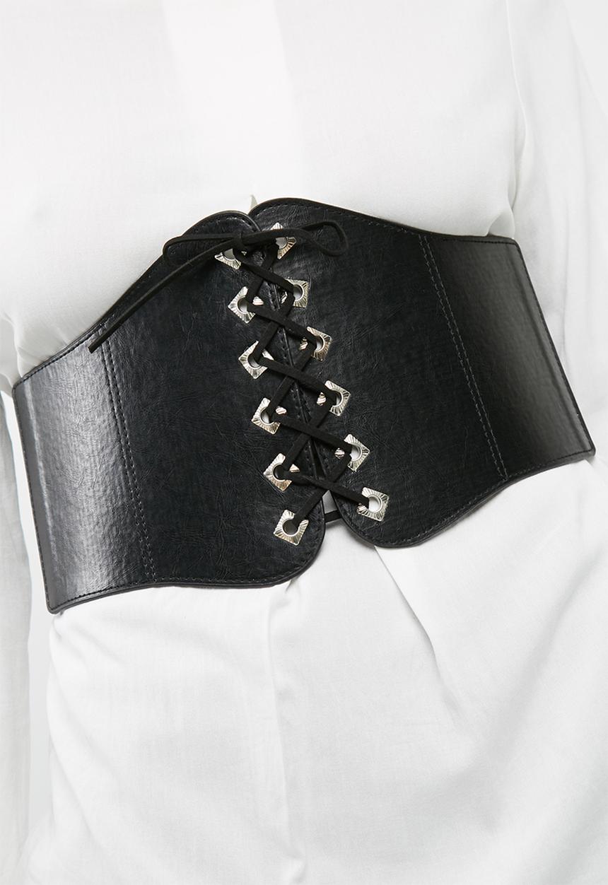 Missguided - Faux leather lace up belt