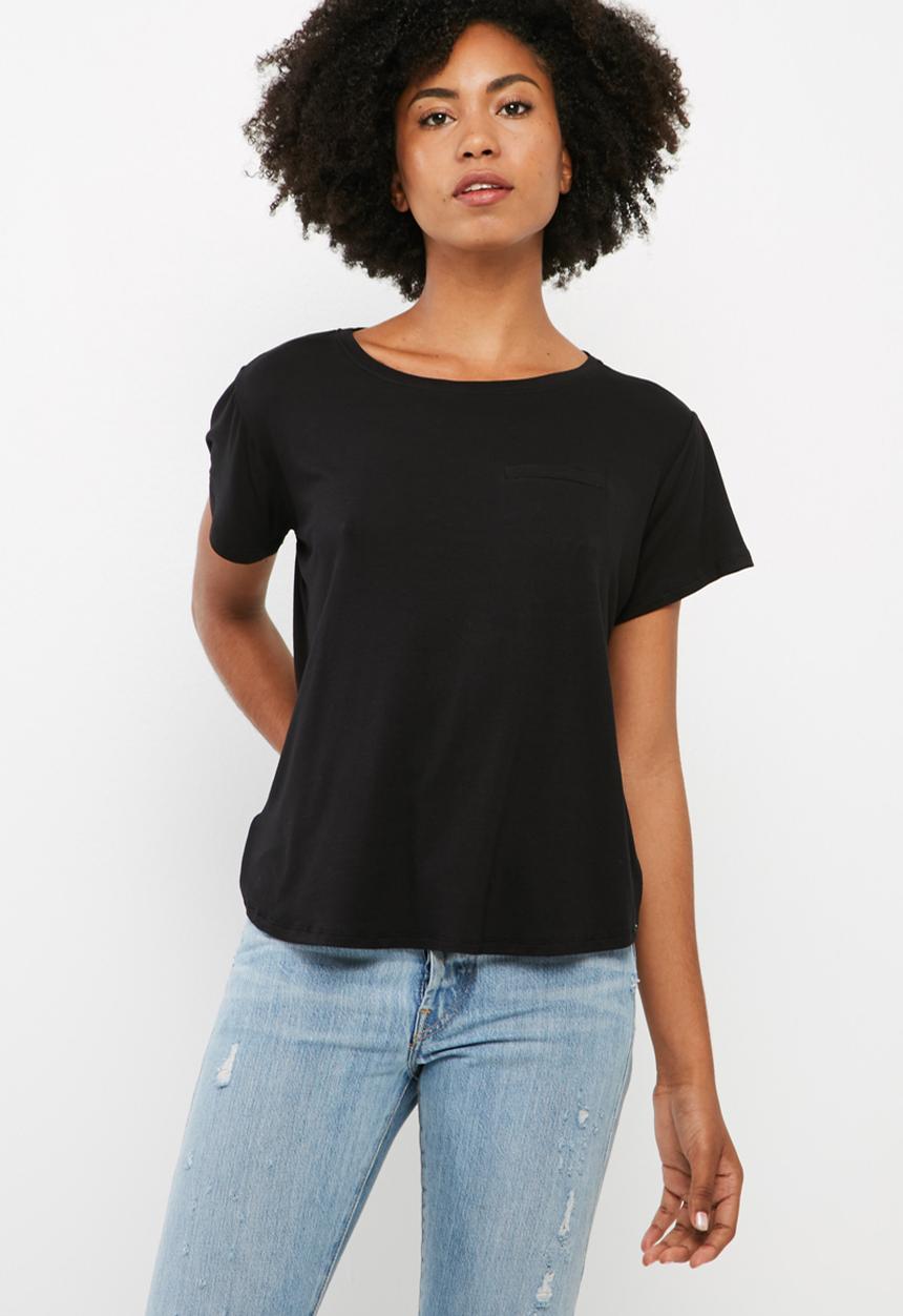 dailyfriday - Scoopneck relaxed tee with turn back cuff