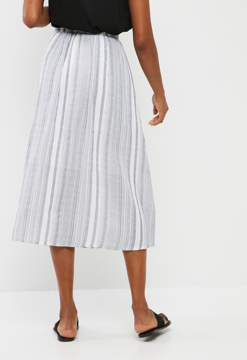 dailyfriday - Stripe button through midi skirt