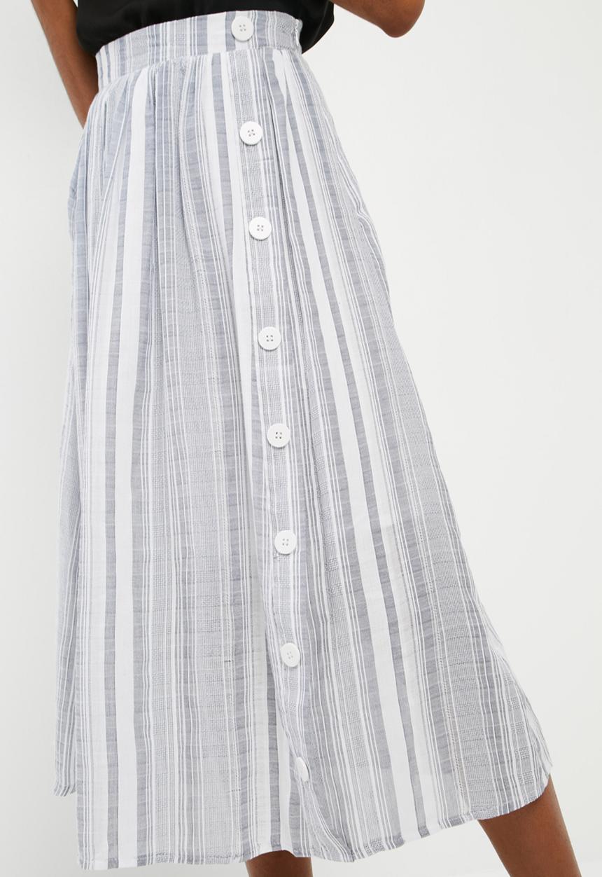 dailyfriday - Stripe button through midi skirt