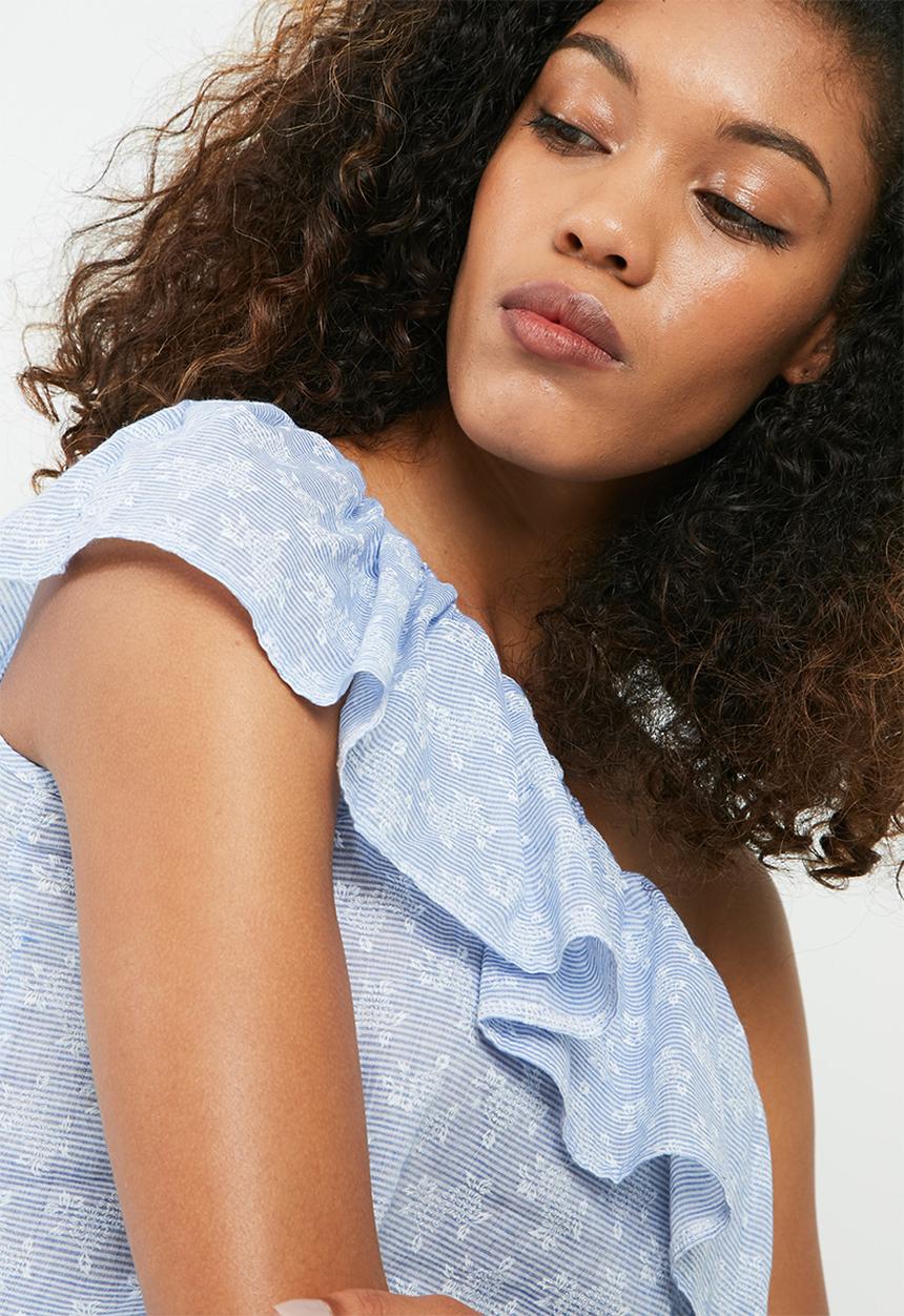 dailyfriday - One shoulder flounce blouse