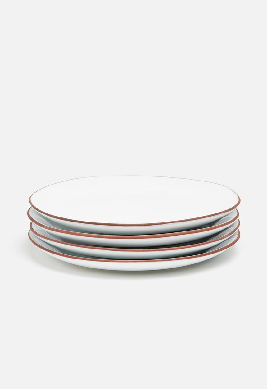 Urchin Art - Terracotta edge side plate set of 4