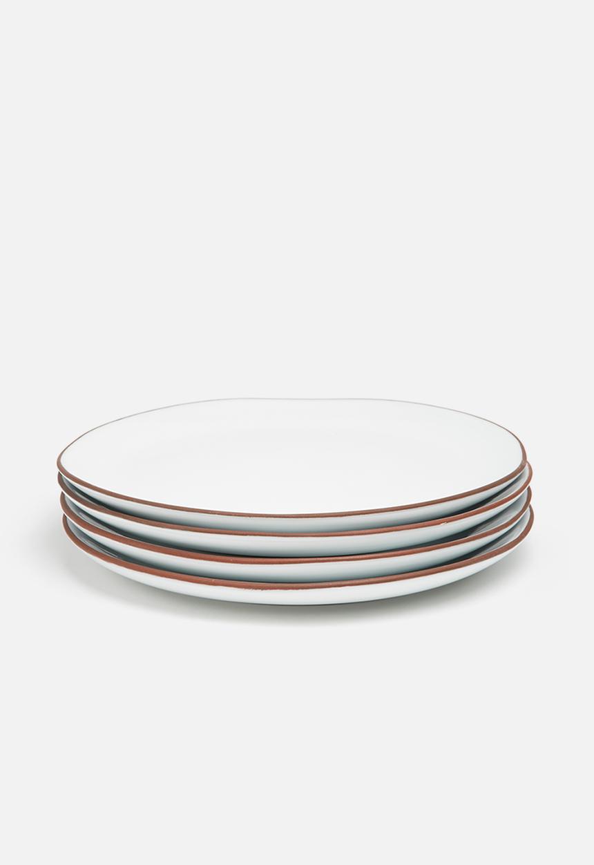 Urchin Art - Terracotta edge dinner plate set of 4
