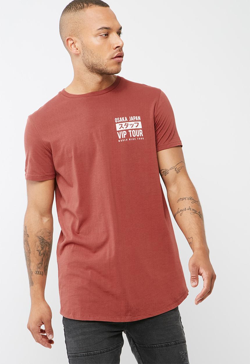 basicthread - Printed curved hem tee