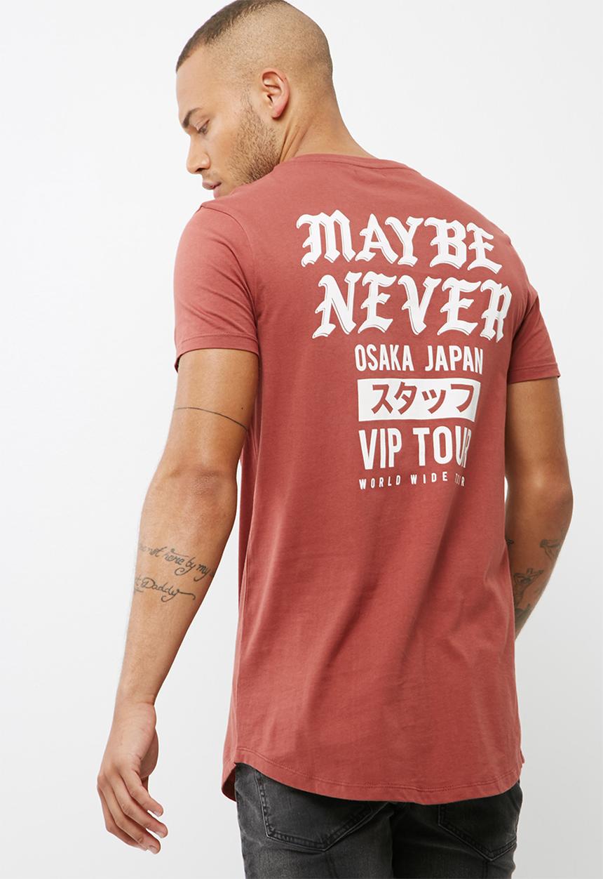basicthread - Printed curved hem tee