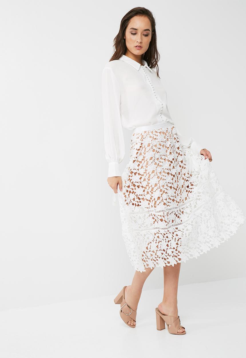 Missguided - Premium heavyweight crochet lace full midi skirt