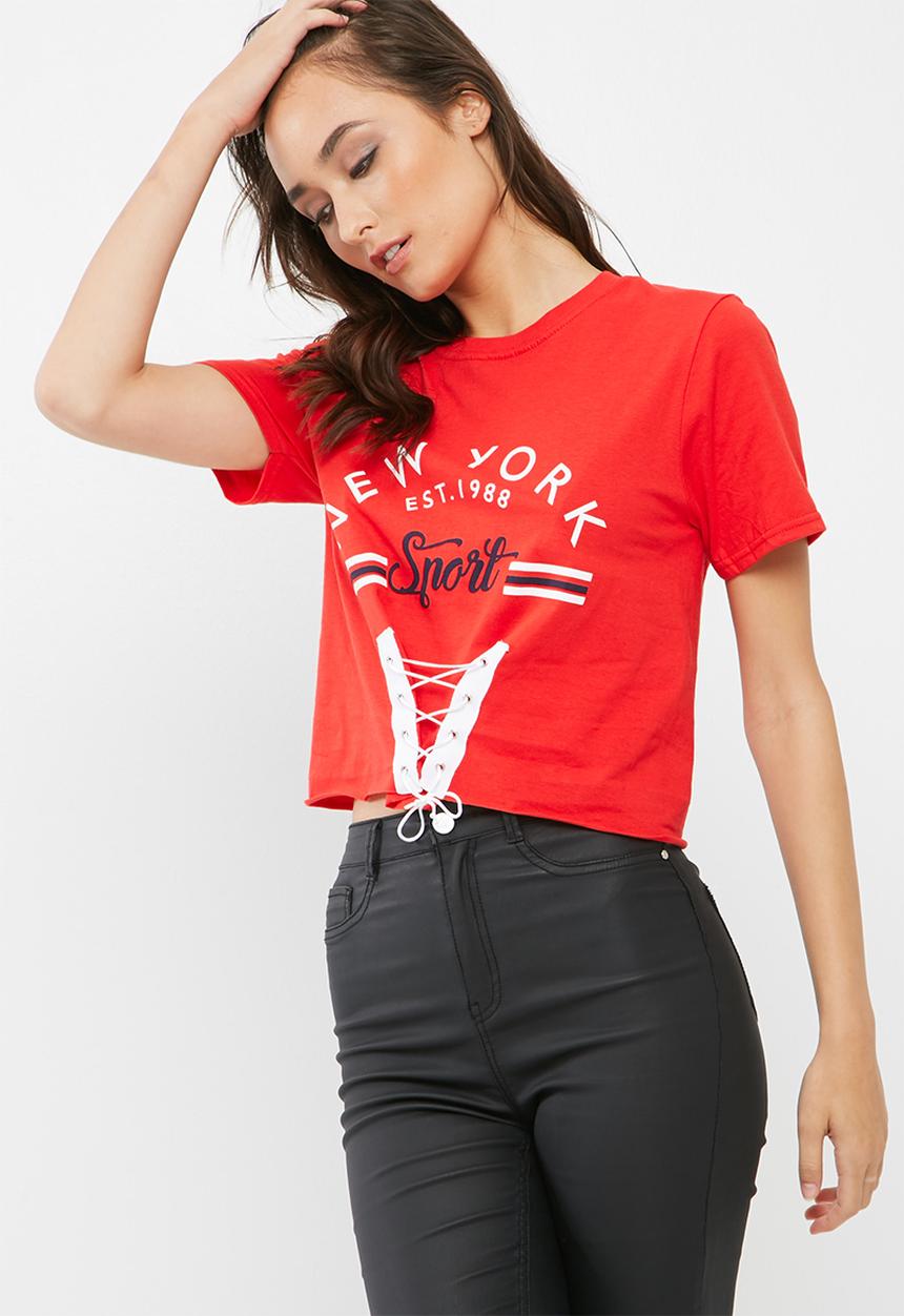 Missguided - New york graphic corset top