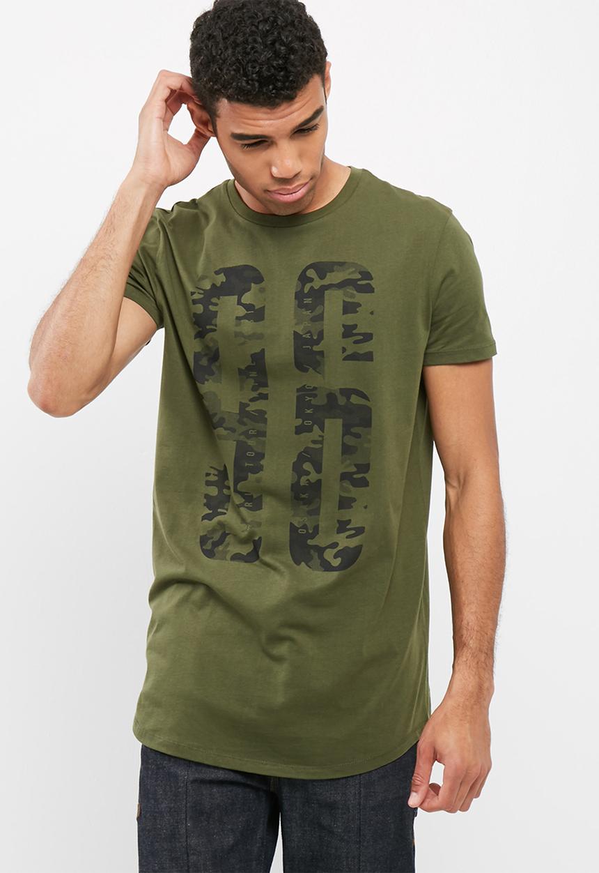 basicthread - Printed curved hem tee