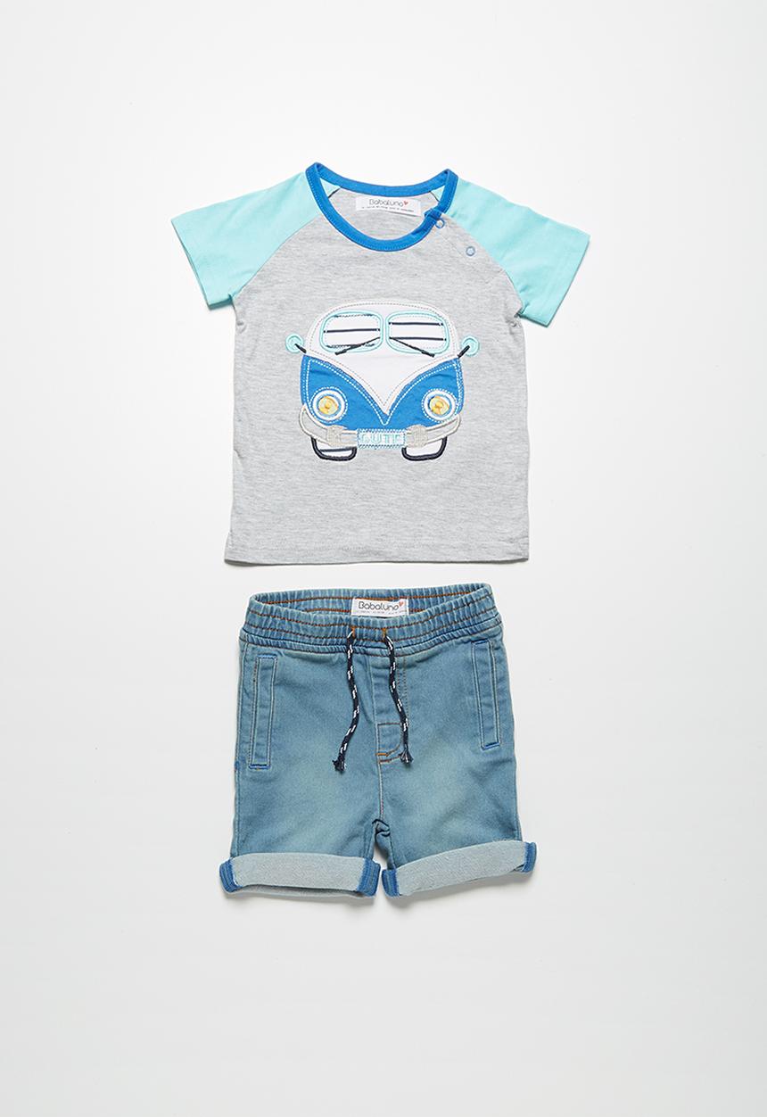 Babaluno - Hippy bus t-shirt and shorts set