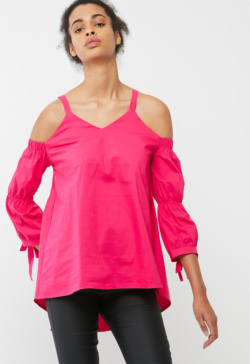 dailyfriday - Cold shoulder poplin blouse