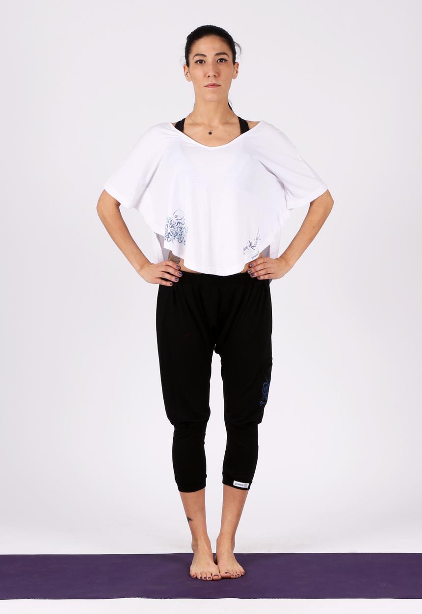 Yoga Utopia - Pretzel Yogawear Cross Top – White