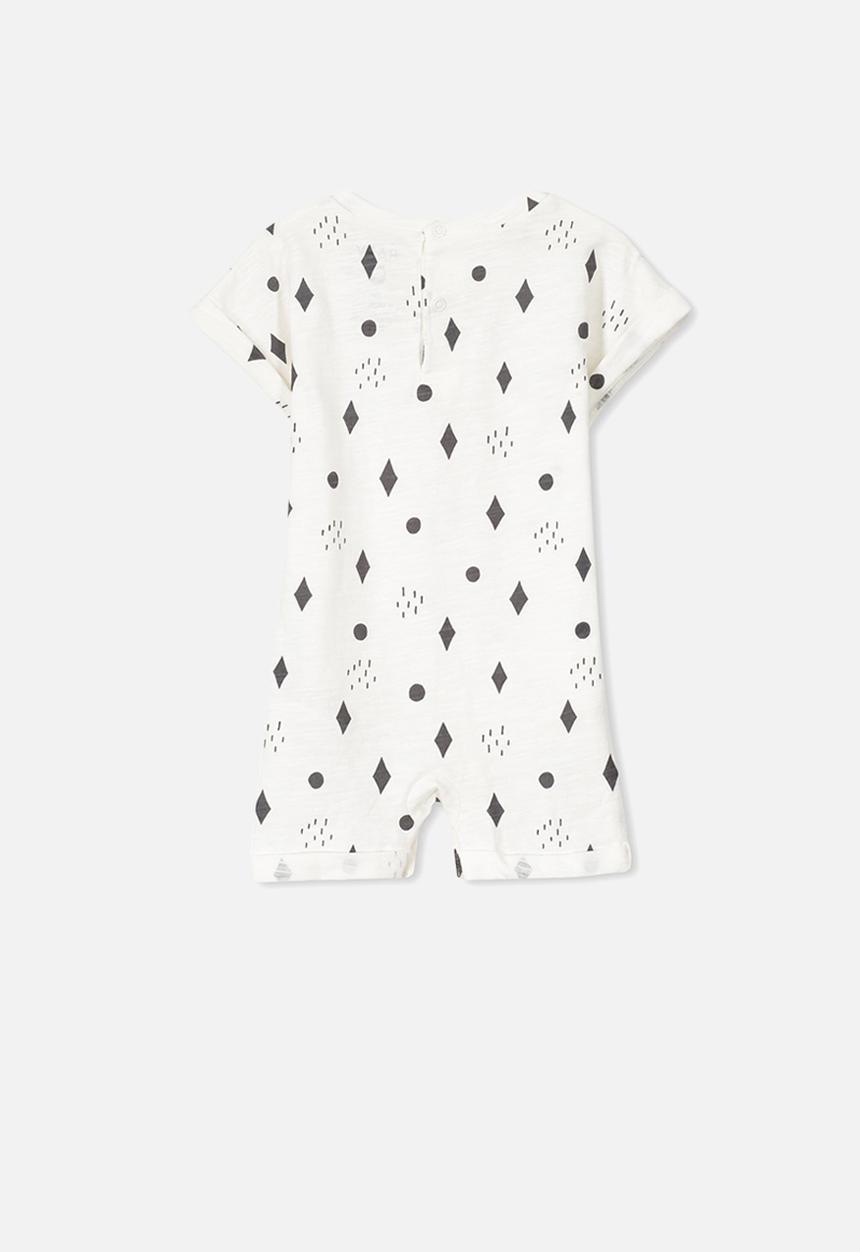 Cotton On - Baby mini short snap romper