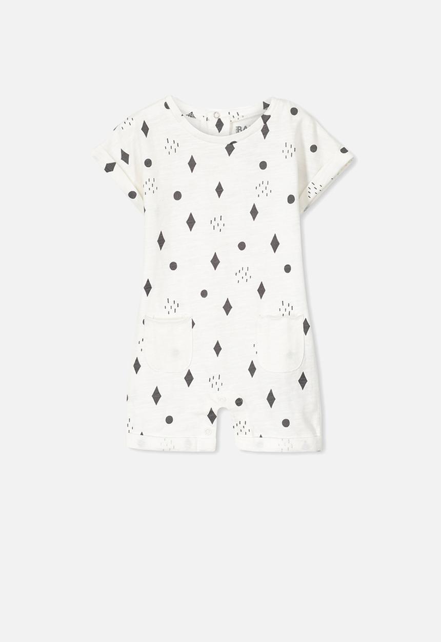 Cotton On - Baby mini short snap romper
