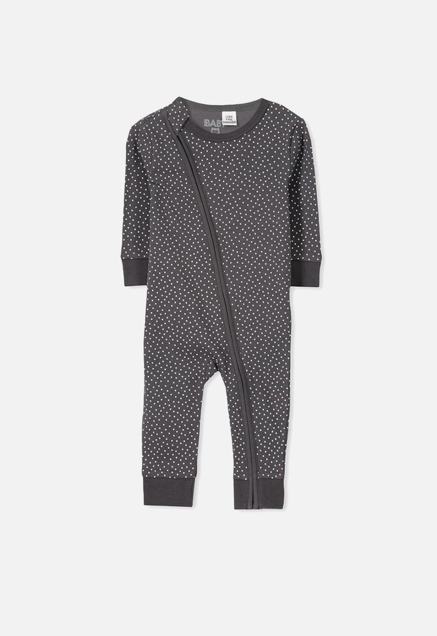 Cotton On - Mini zip footless romper