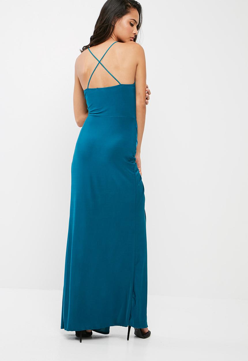 Missguided - Blue slinky maxi dress