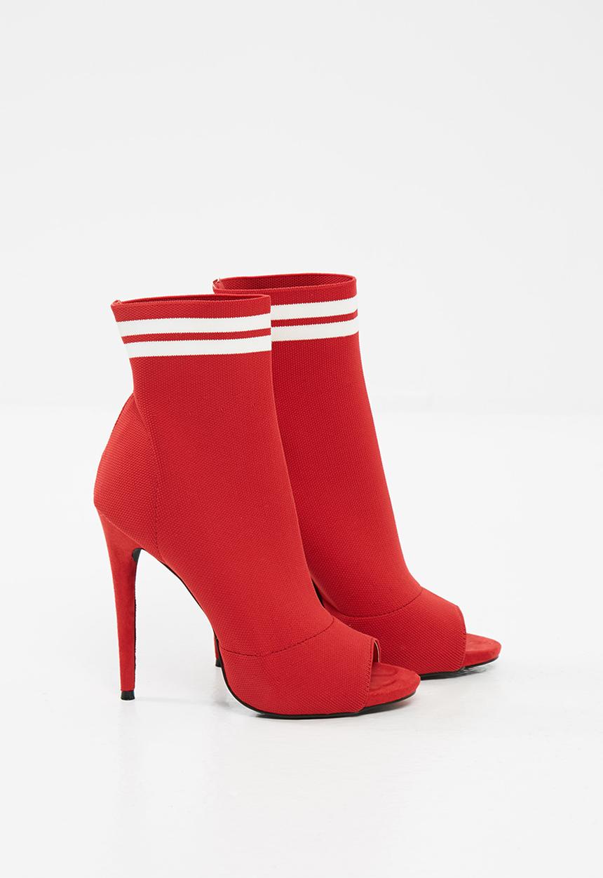Missguided - Peep toe sock ankle boots