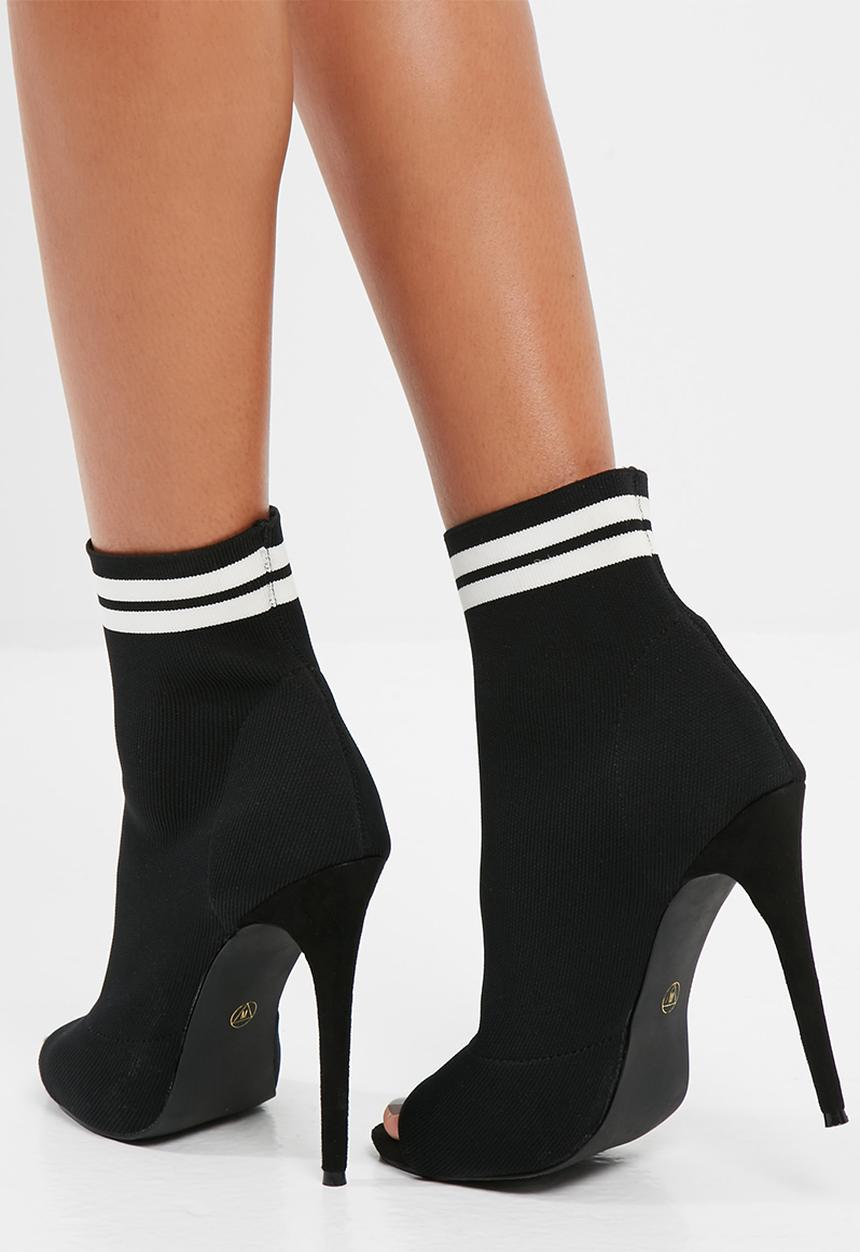 Missguided - Peep toe sock ankle boots