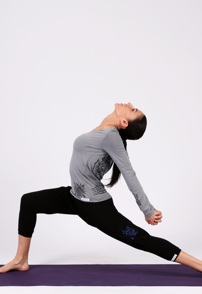 Yoga Utopia - Pretzel Yogawear Sak Yant Top – Grey