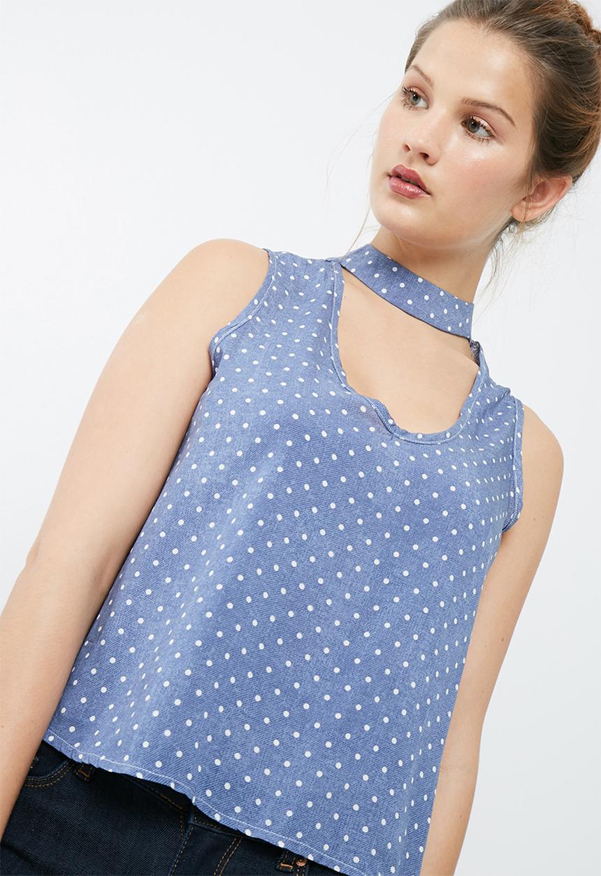 dailyfriday - Sleeveless choker blouse