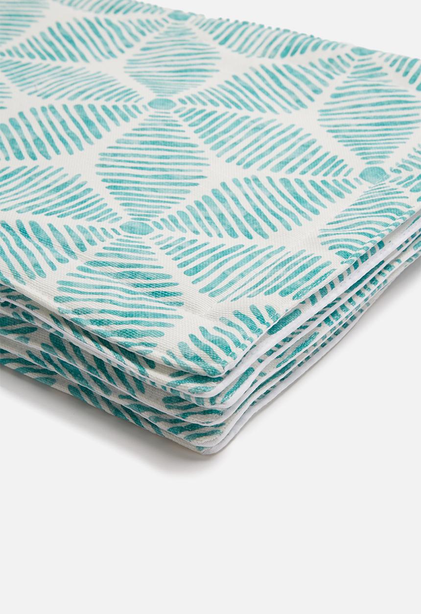 Grey Gardens - Aqua daisy placemat