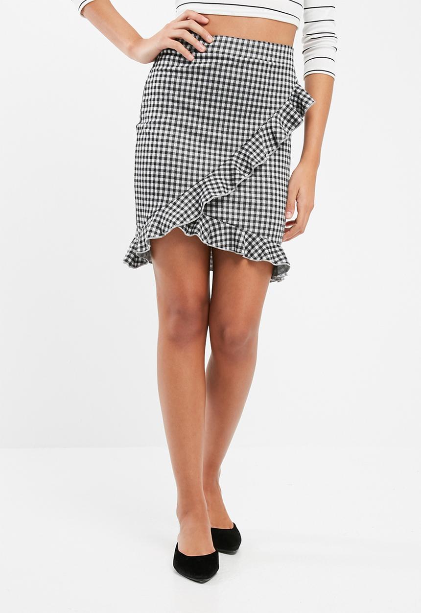 ONLY - Gingham frill skirt