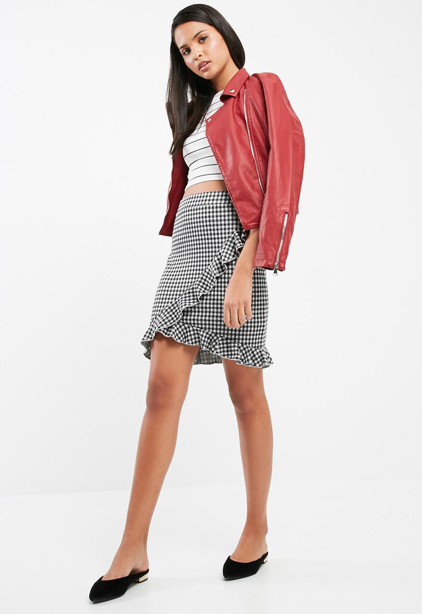 ONLY - Gingham frill skirt