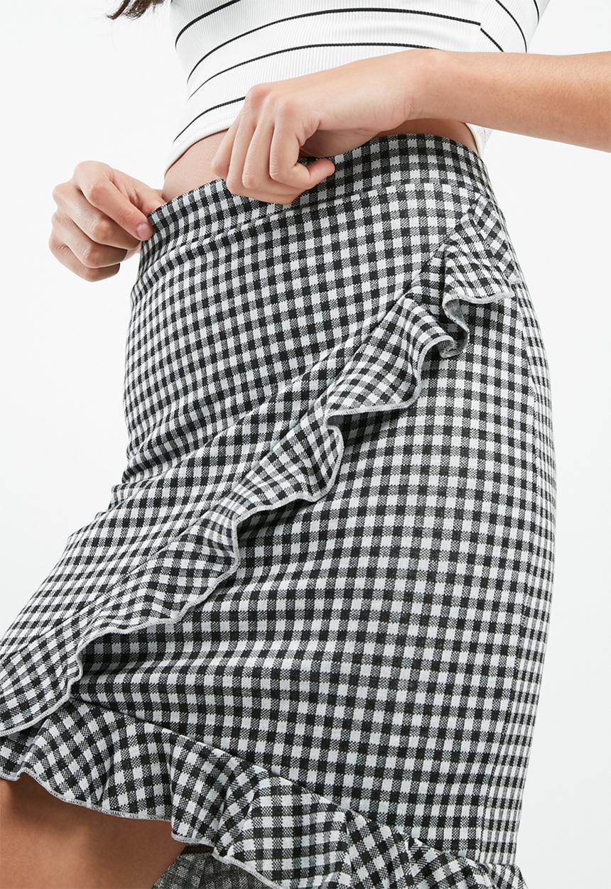 ONLY - Gingham frill skirt