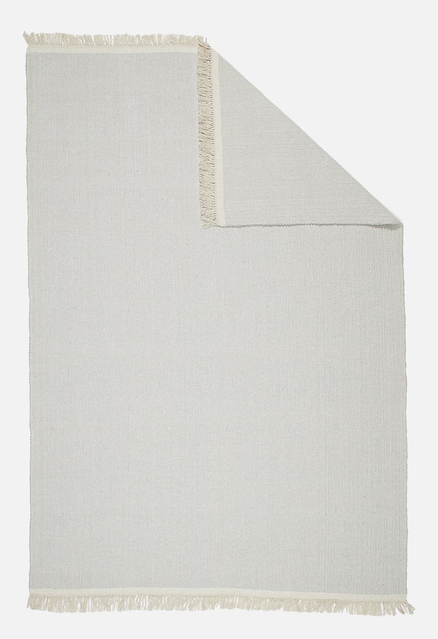 Sixth Floor - Plain cotton dhurrie - blue