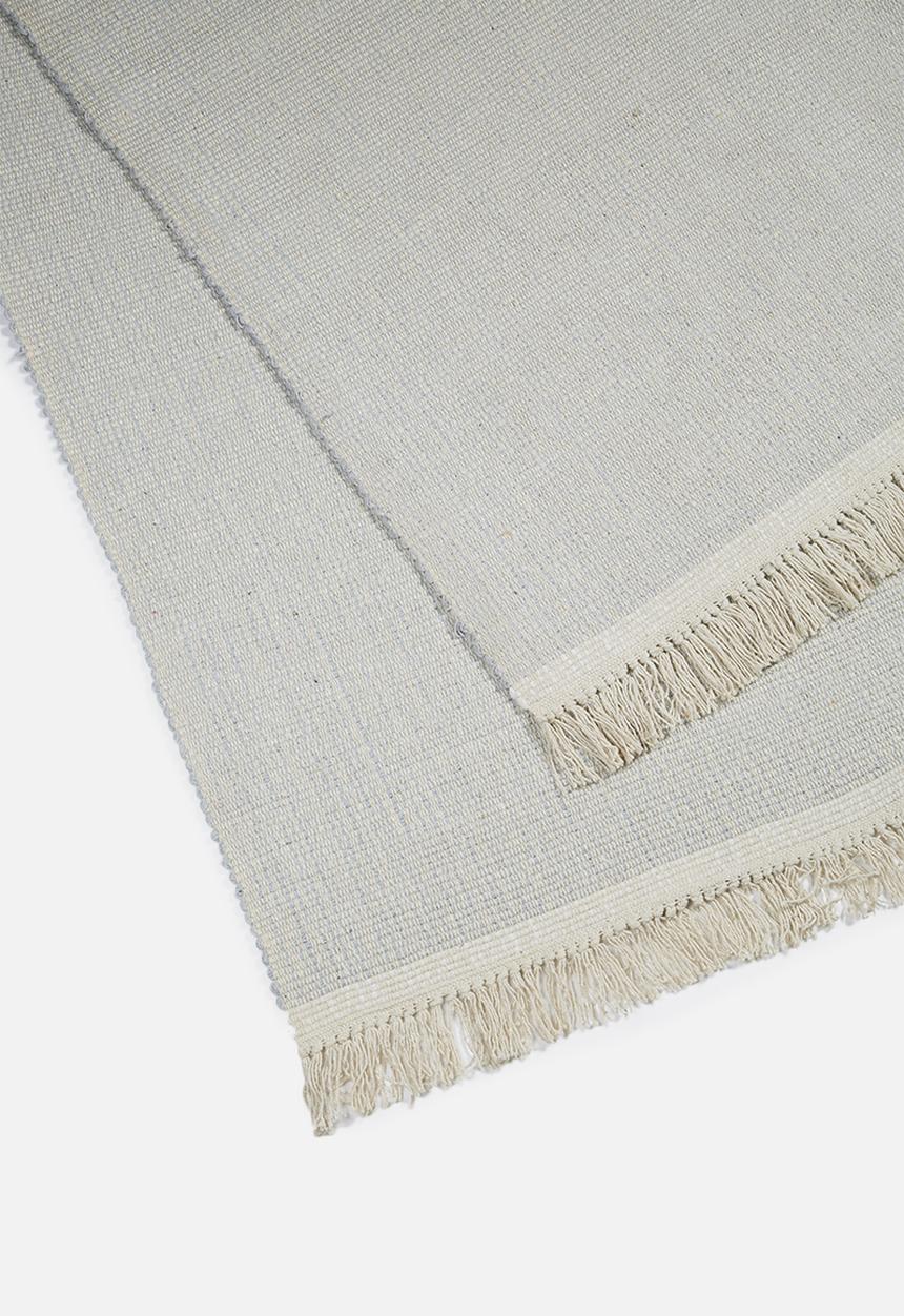 Sixth Floor - Plain cotton dhurrie - blue