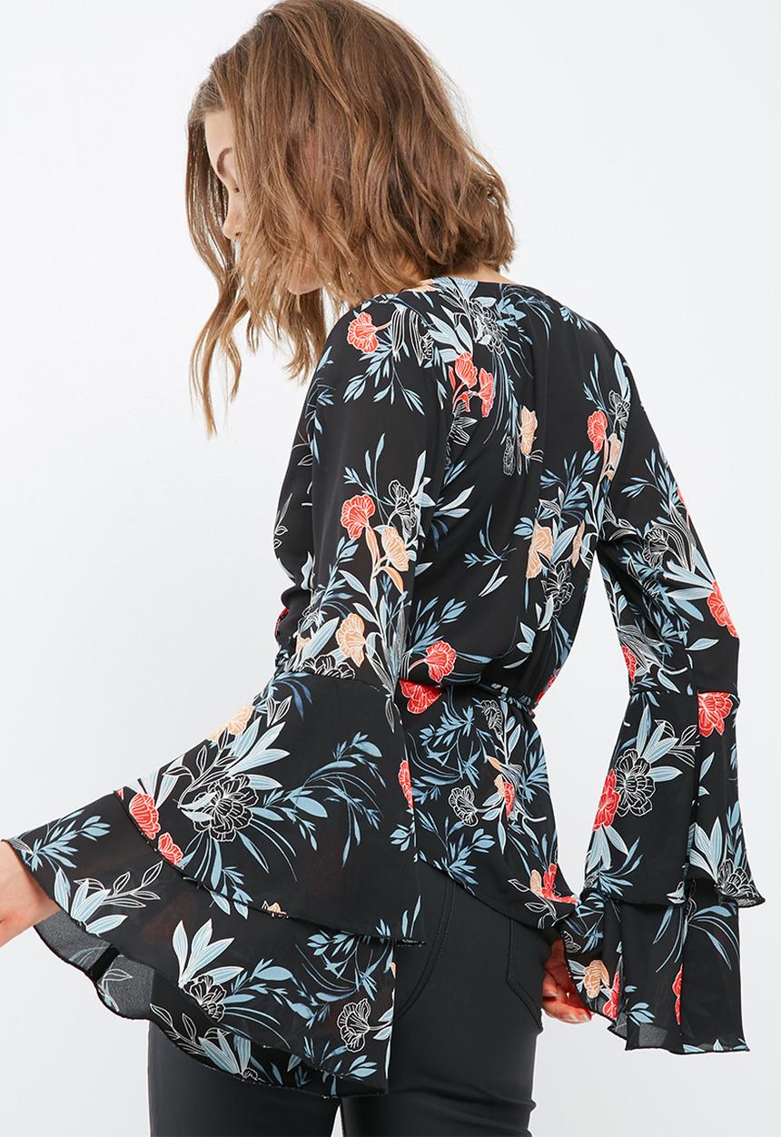dailyfriday - Wrap bell sleeve blouse