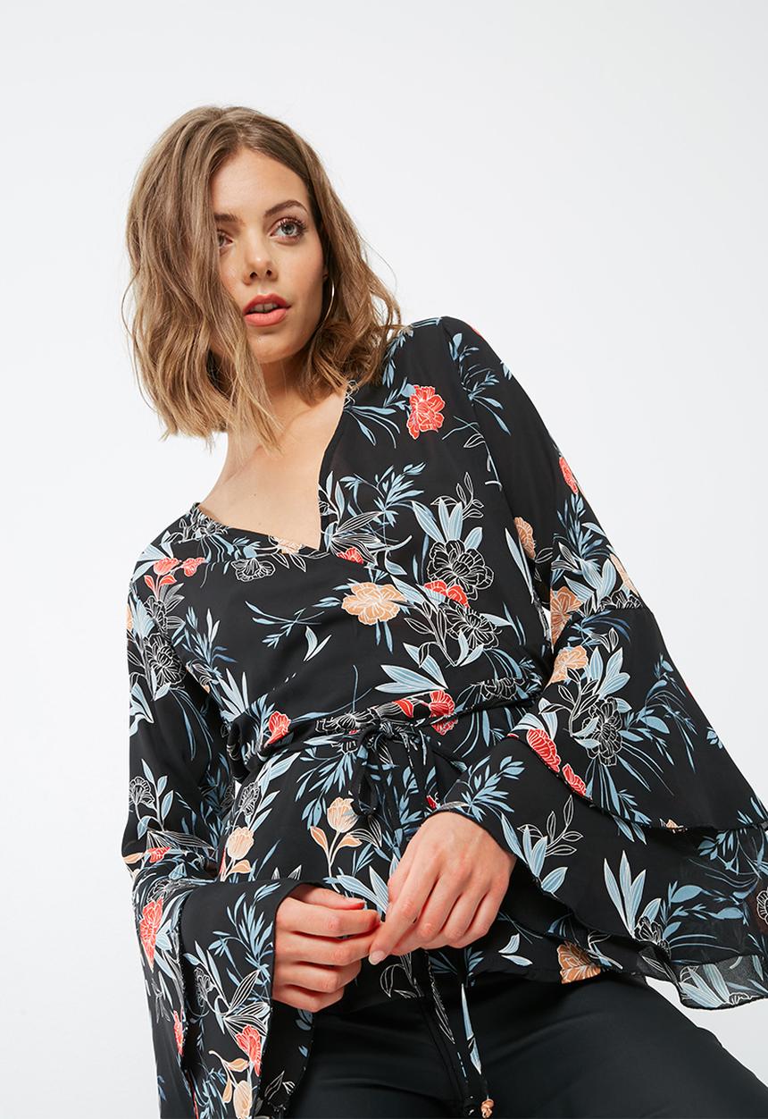 dailyfriday - Wrap bell sleeve blouse