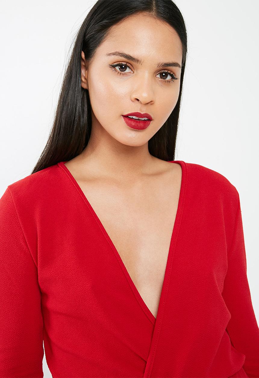 Missguided - Crepe wrap playsuit
