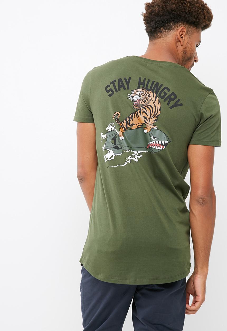 basicthread - Printed curved hem tee