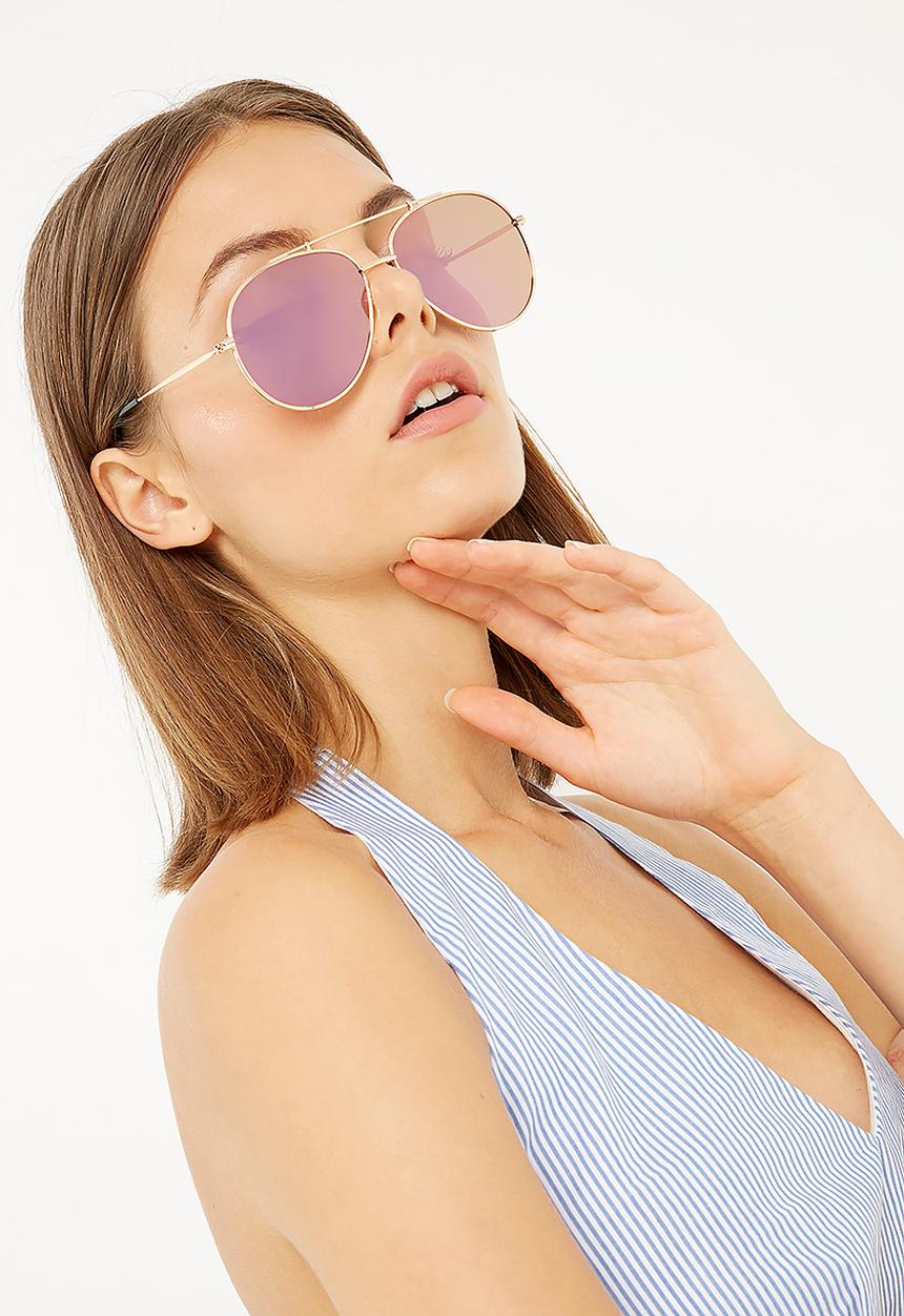 dailyfriday - Aviator metallic mirrored sunglasses