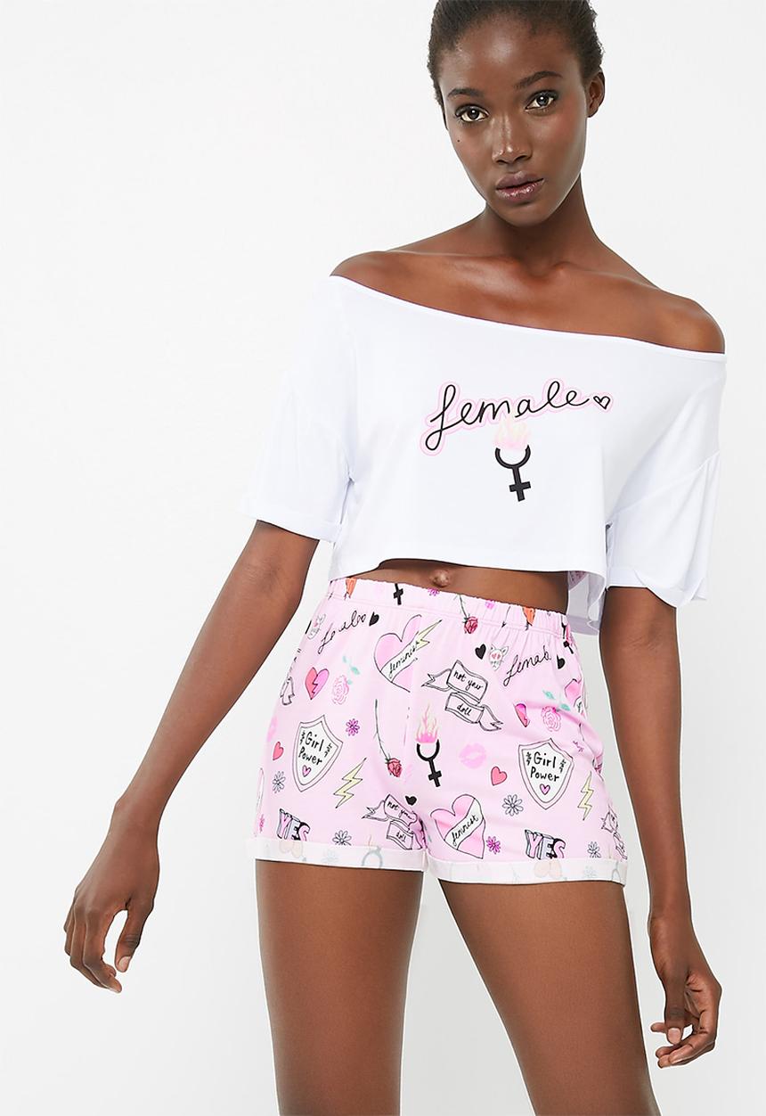 Missguided - Female slogan pyjama set