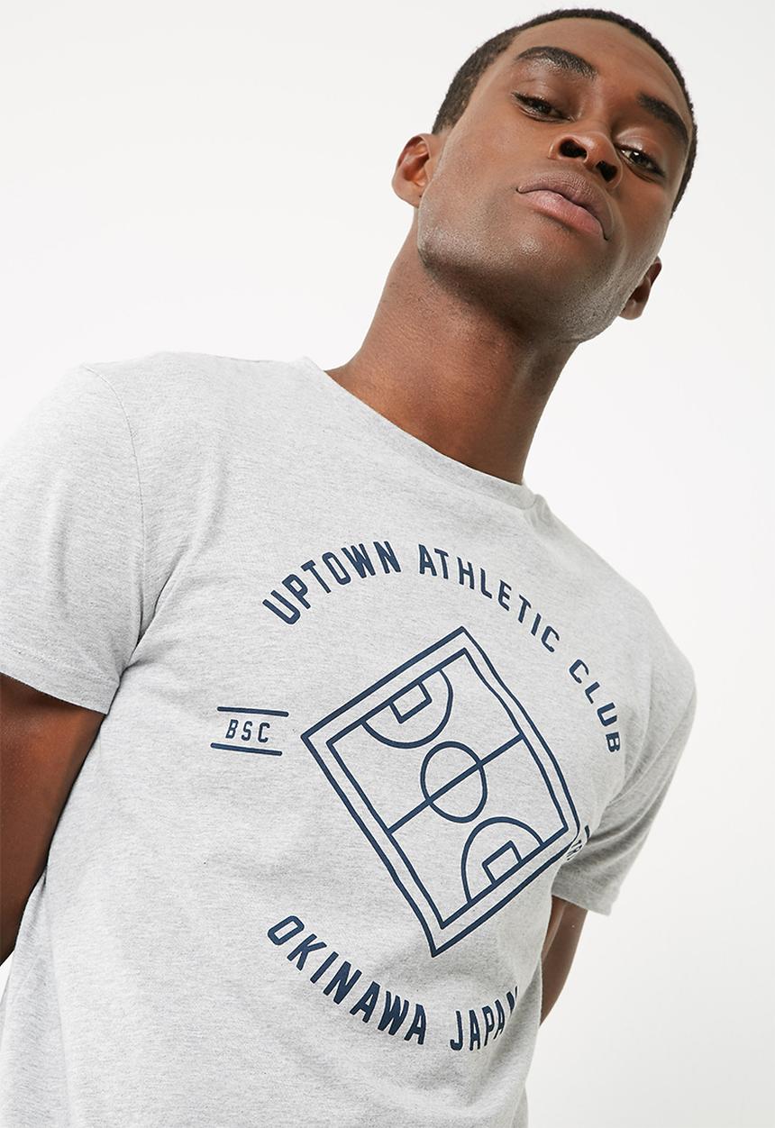basicthread - Uptown athletic print crew neck tee