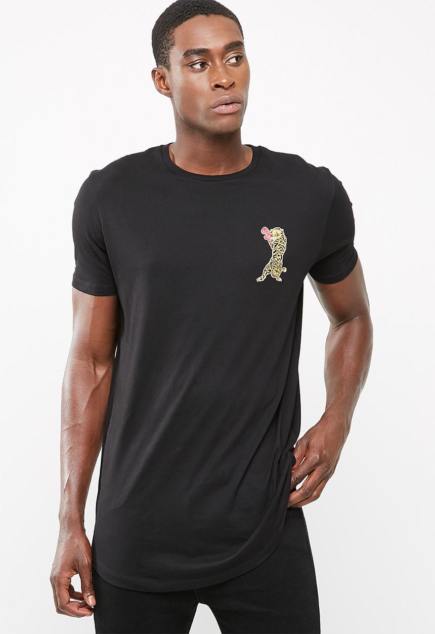 basicthread - Printed curved hem tee