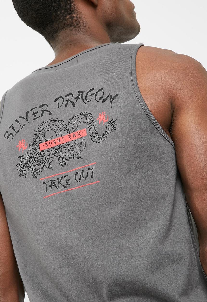 basicthread - Printed tail hem vest