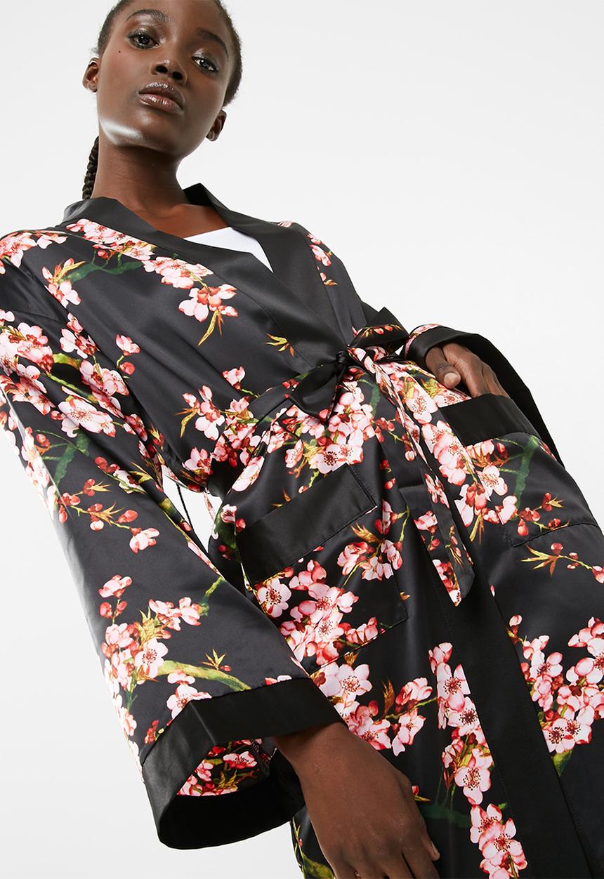 Missguided - Floral print satin duster jacket