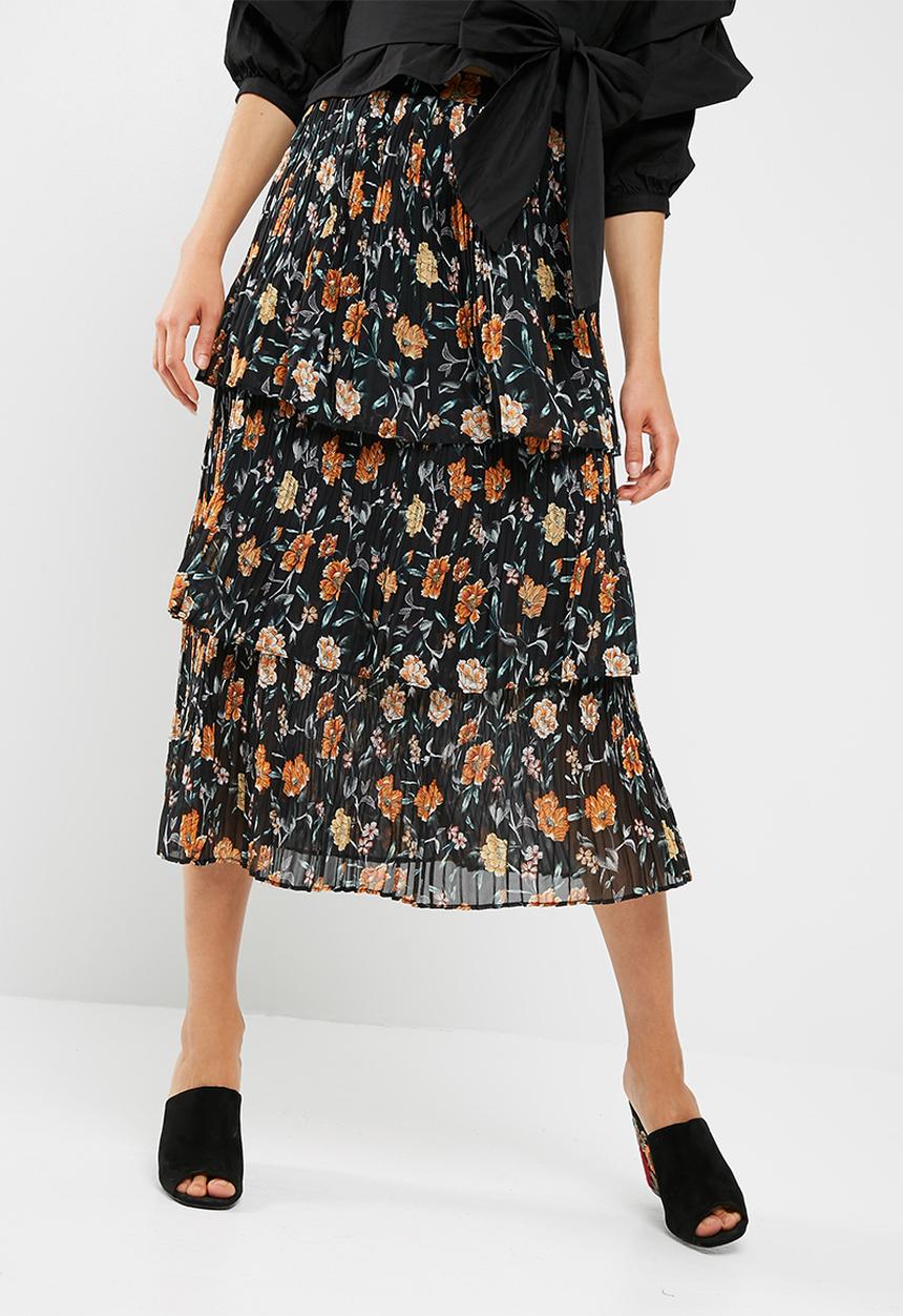 New Look - 3 tier pleated midi skirt