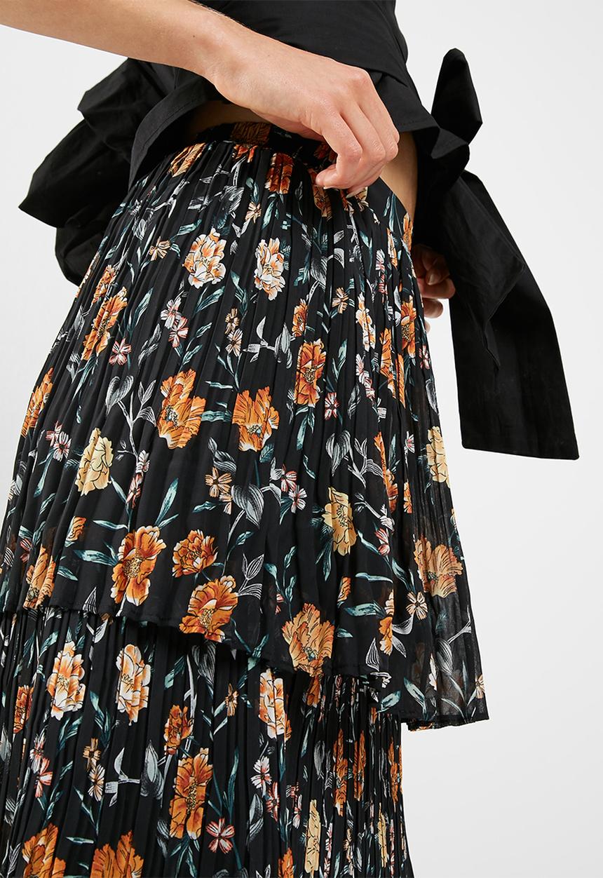 New Look - 3 tier pleated midi skirt