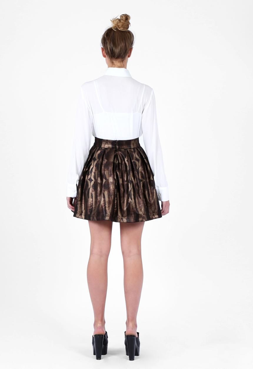 Georgie.B Boutique - White Shirt with Leather Collar – White