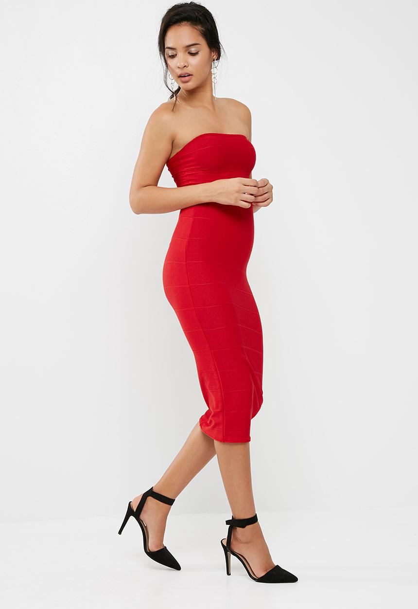 Missguided - Strapless bandage bodycon midi