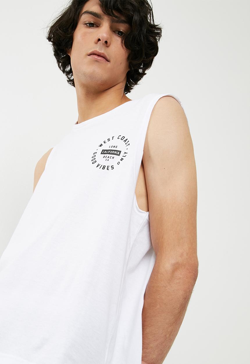 basicthread - Cut sleeve graphic tank