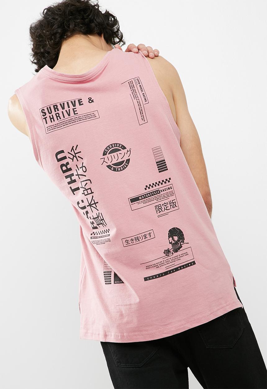 basicthread - Cut sleeve graphic tank