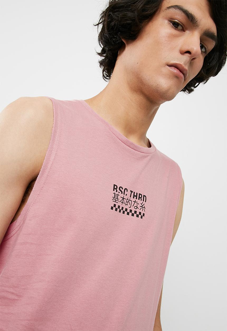 basicthread - Cut sleeve graphic tank