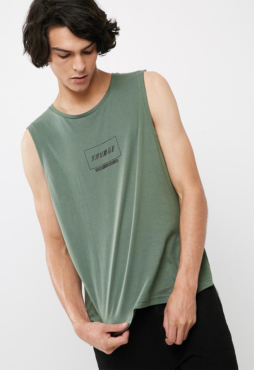 basicthread - Cut sleeve graphic tank