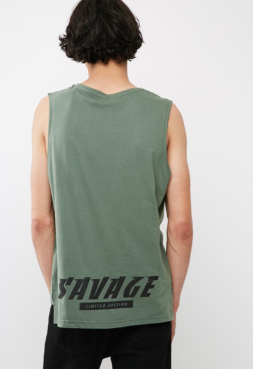 basicthread - Cut sleeve graphic tank